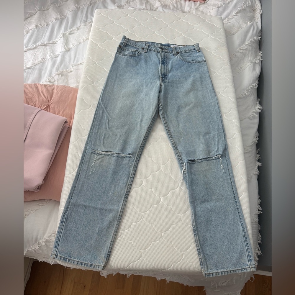 aligrace Classic Blue Straight Leg Jeans